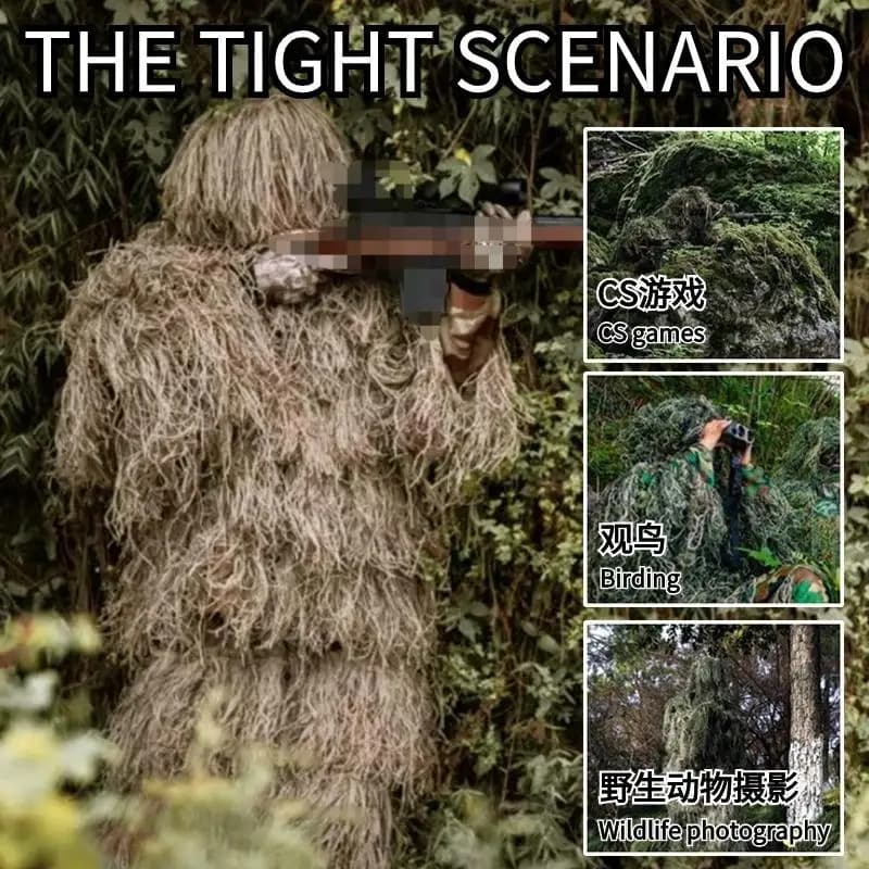 Tenue camouflage chanceuse Père Noël cadeau - Ensemble laine 5 pièces pêche originale déguisement tactique