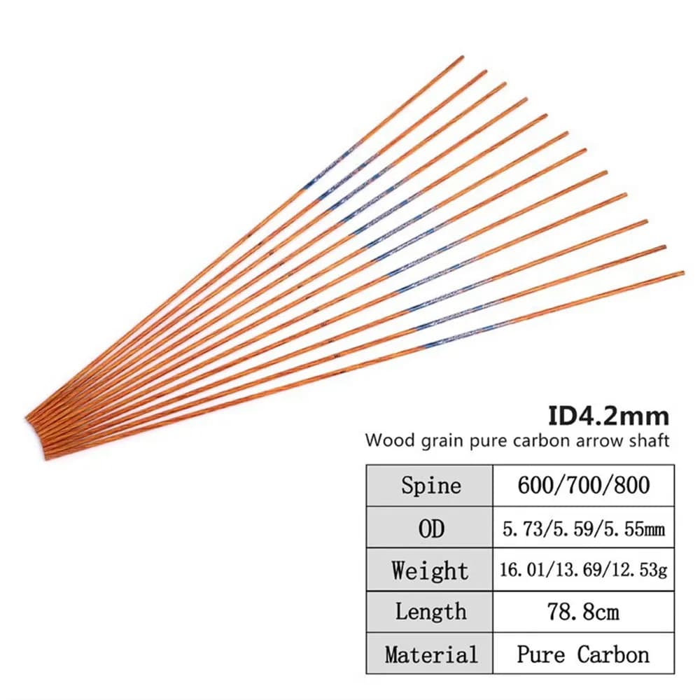 Fûts flèche carbone 33 pouces ID4.2mm spine 600/700/800 précision +/- .003 pêche à l'arc