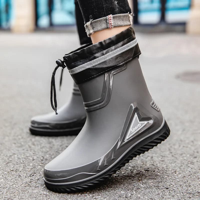 Bottes de travail imperméables doublées polaire 39-48 - Chaussures cuisine antidérapantes chaudes PVC