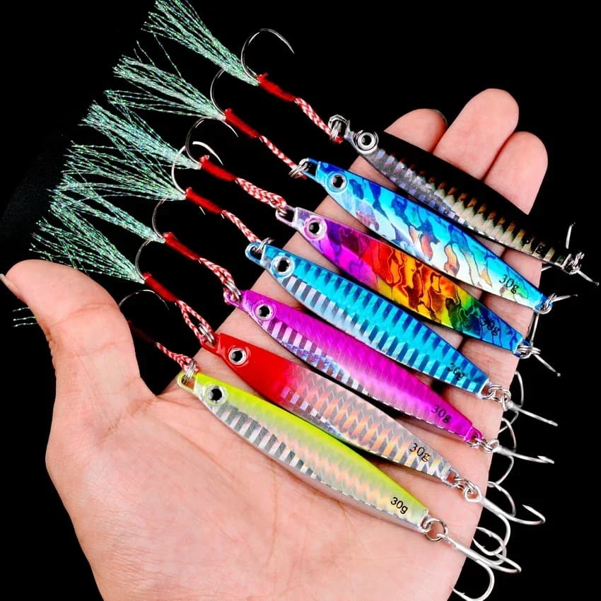 12 leurres métalliques pencil bait 7-40g pour surfcasting bar - Appâts coulants mer
