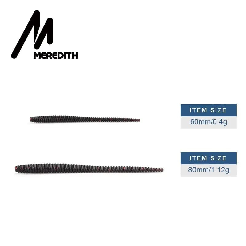 Leurre souple truite MEREDITH vers lent coulant 60mm 80mm, appât artificiel pêche carnassiers