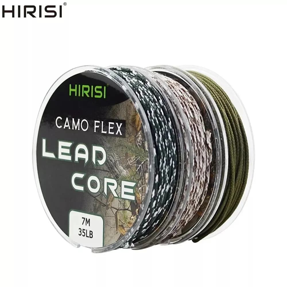 Ligne plombée Hirisi 35LB 7m pour pêche à la carpe, bas de ligne et montage hair