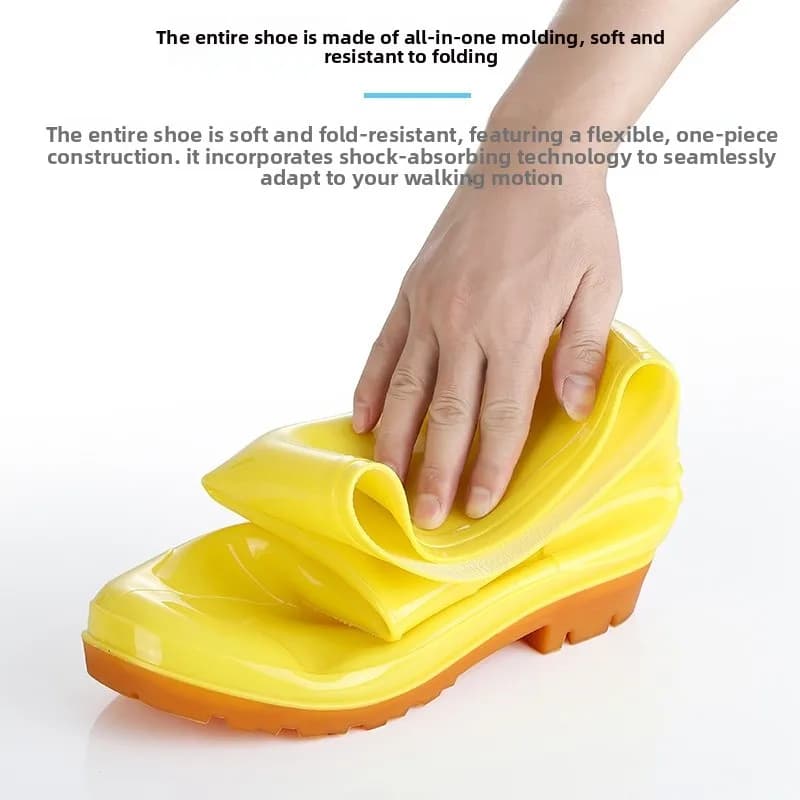 Bottes alimentaires jaunes antidérapantes hygiéniques pour pêche professionnelle et transformation