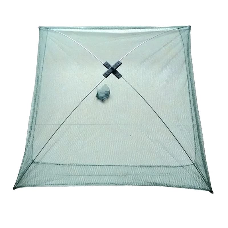 Piège à crabes parapluie avec filet et appât pour pêche au lancer et réapprovisionnement en crevettes