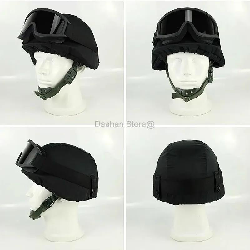 Casque acier tactique russe 6b26 pêche - Protection anti-explosion 99 avec housse et lunettes