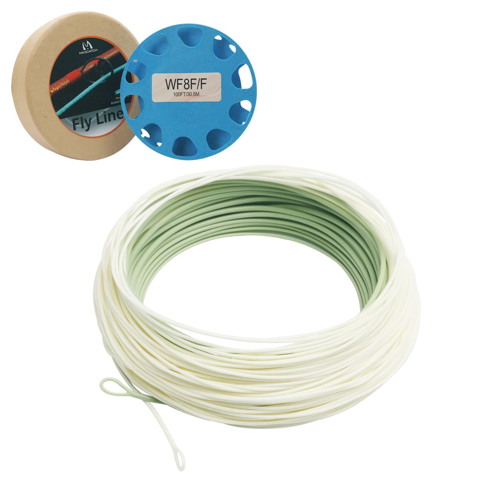 Ligne de pêche à la mouche salée Weight Forward 6-10wt 100FT avec doubles boucles soudées