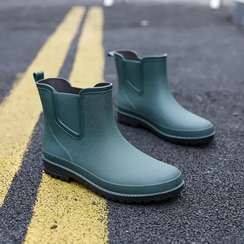 Bottes de pluie cuisine homme cheville noires imperméables antidérapantes qualité professionnelle