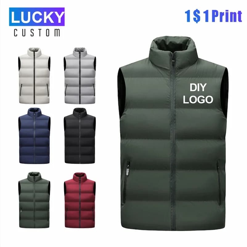 Gilet personnalisable pêche hiver sans manches - Veste coupe-vent doublée logo entreprise pêcheur