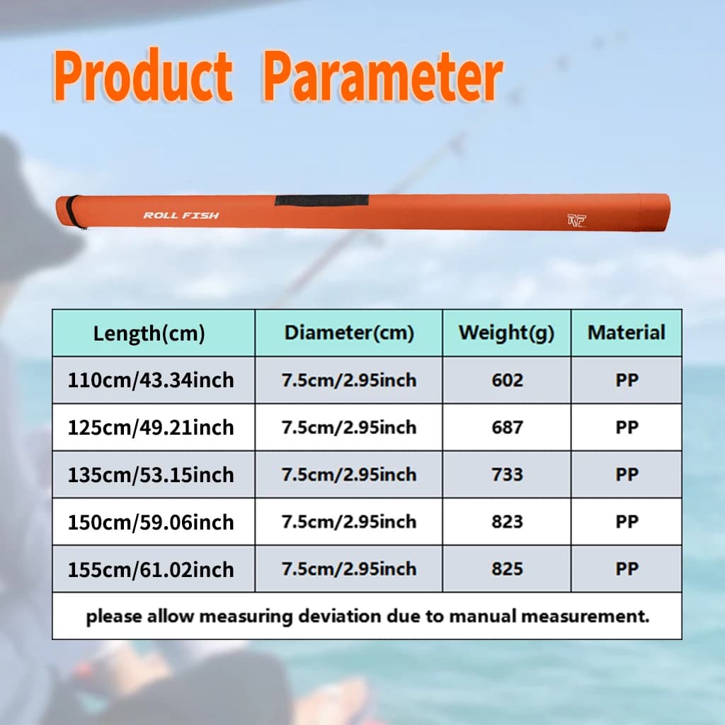 Tube de rangement pour canne à pêche ROLLFISH étanche coque dure anti-roulement 1.09-1.54m