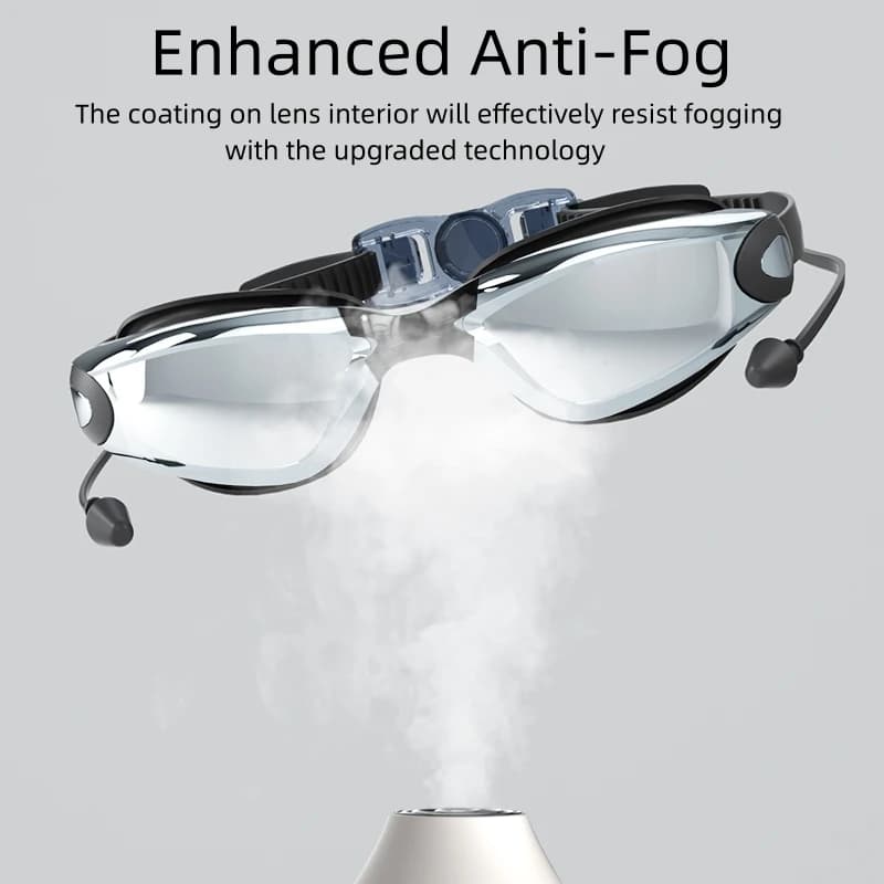 Lunettes de natation professionnelles anti-buée étanches UV large champ de vision pour femmes et hommes