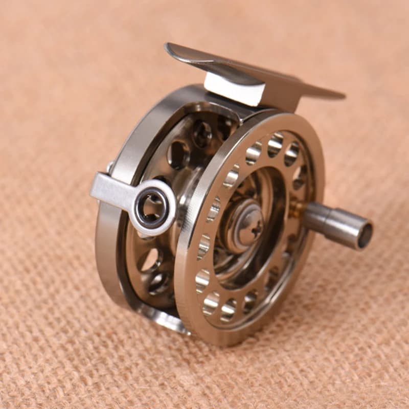 Moulinet lancer mouche aluminium alliage 1:1 pour pêche hiver glace lac mer leurres tambour droit casting