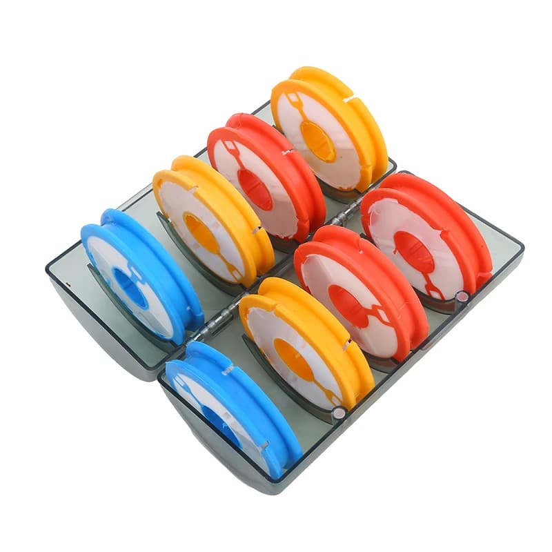 Boîte rangement ligne pêche arc-en-ciel - Bobine silicone 6-10 broches qualité professionnelle