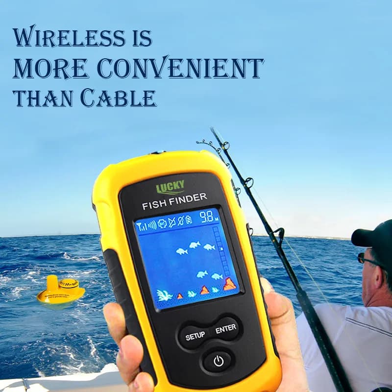 Détecteur de poissons sans fil LUCKY FFCW1108-1 - Sonar portable avec alerte pour pêche en eau douce et mer