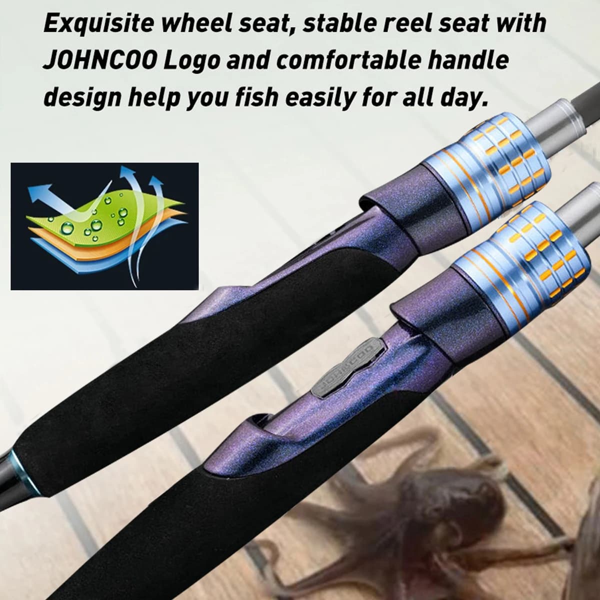Canne à pêche bateau 1.7-1.9m pointe titane anneaux spiraux pour seiche ML spinning casting