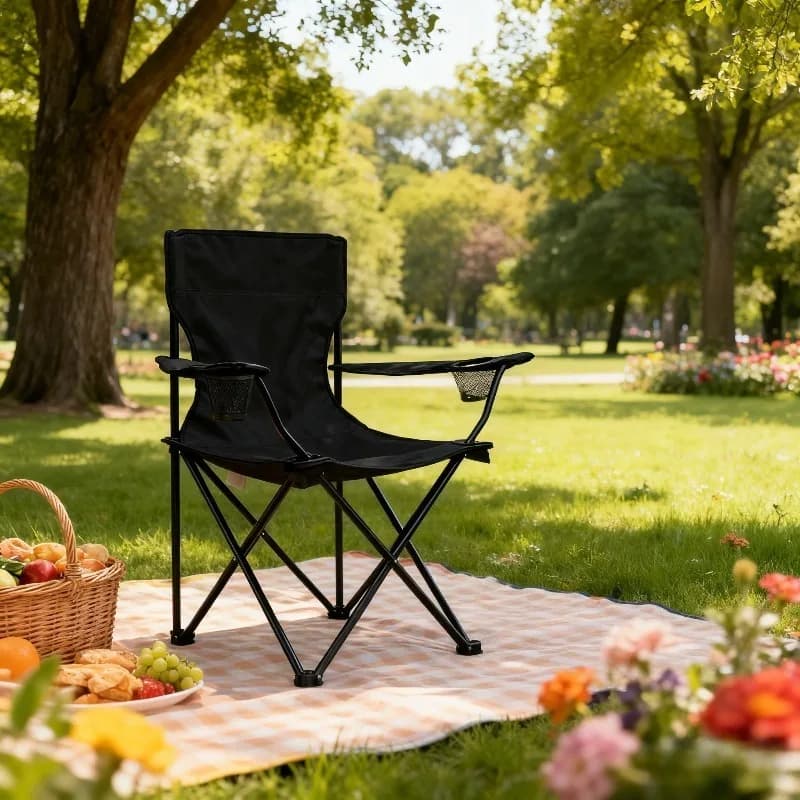 Chaise pliante extérieure portable pour camping pêche pique-nique et utilisation voiture compacte