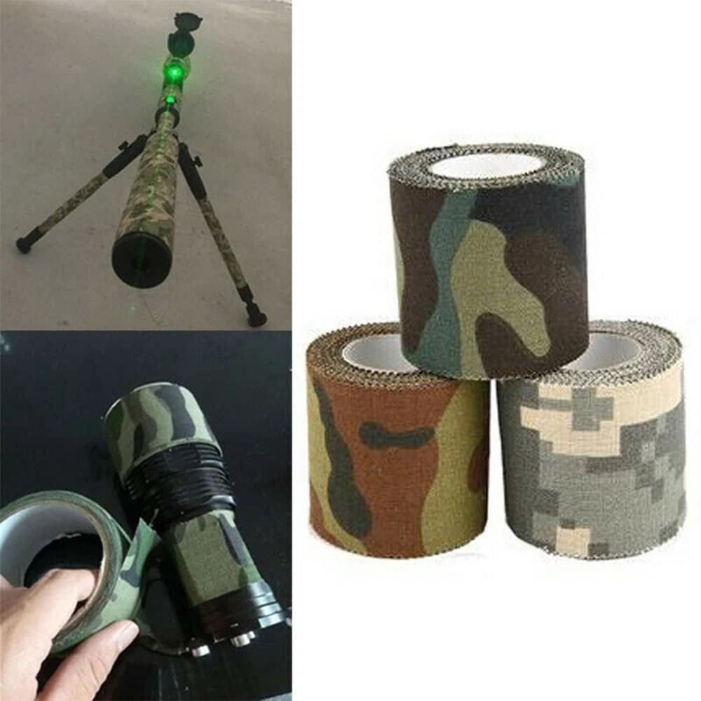 Ruban camouflage invisible 4.5m réutilisable self cling pour fusil chasse pêche camping tissu wrap