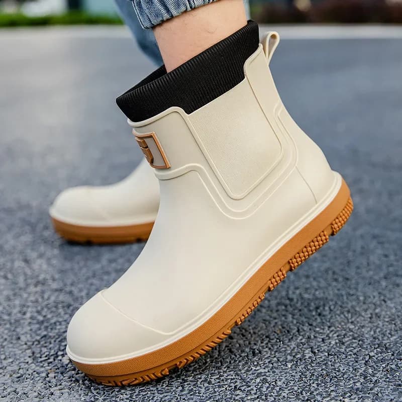 Bottes pluie couples antidérapantes semelle épaisse cuisine travail hommes femmes adultes pêche EVA