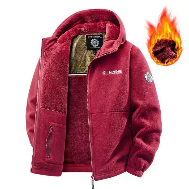 Veste laine mouton pêche hiver - Vêtement chaud rétro pour pêche traditionnelle