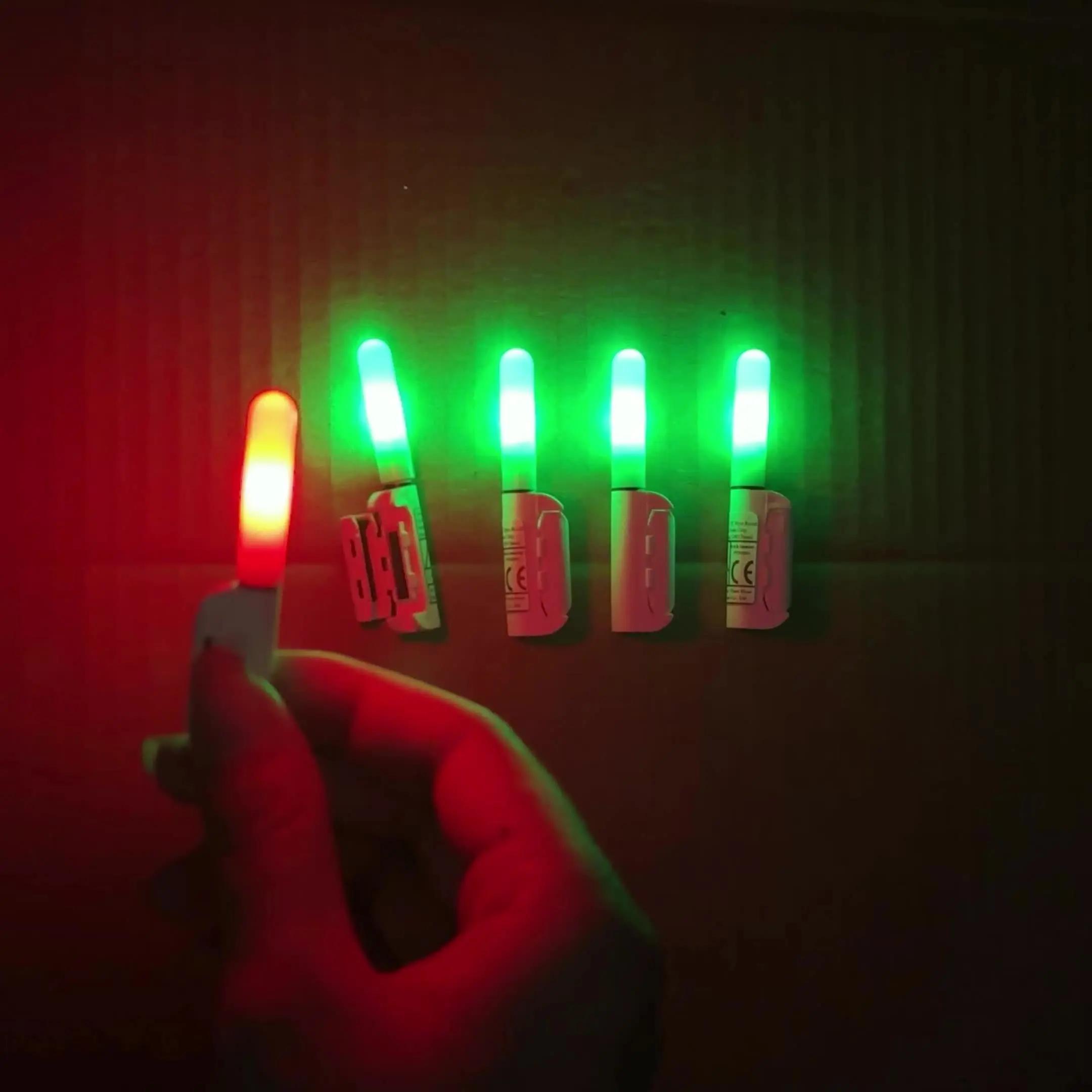 5 indicateurs de touche à pointe luminescente changeant de couleur pour pêche en mer sans pile