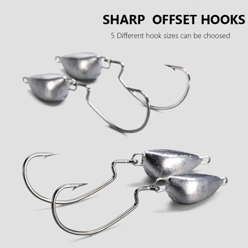 Lot de 5 plombs jig tête plombée 5g 7g 10g avec émerillon pour pêche profonde et leurres