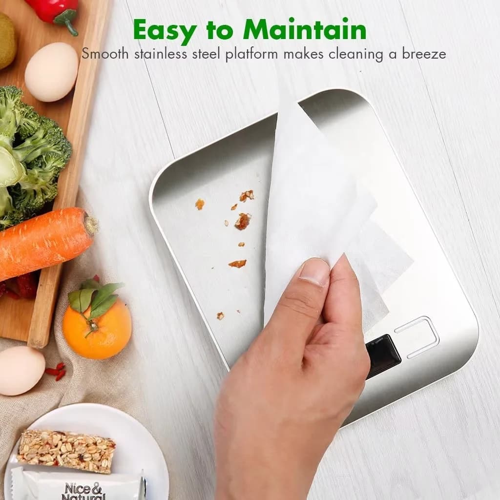 Balance de cuisine digitale 5kg 1g étanche - Pèse-aliments pêche multifonction en acier inoxydable LCD