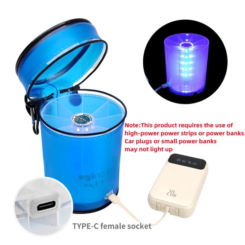 Boîte de rangement étanche pour leurres UV luminescents et jigs à calmar - Matériel de pêche en mer