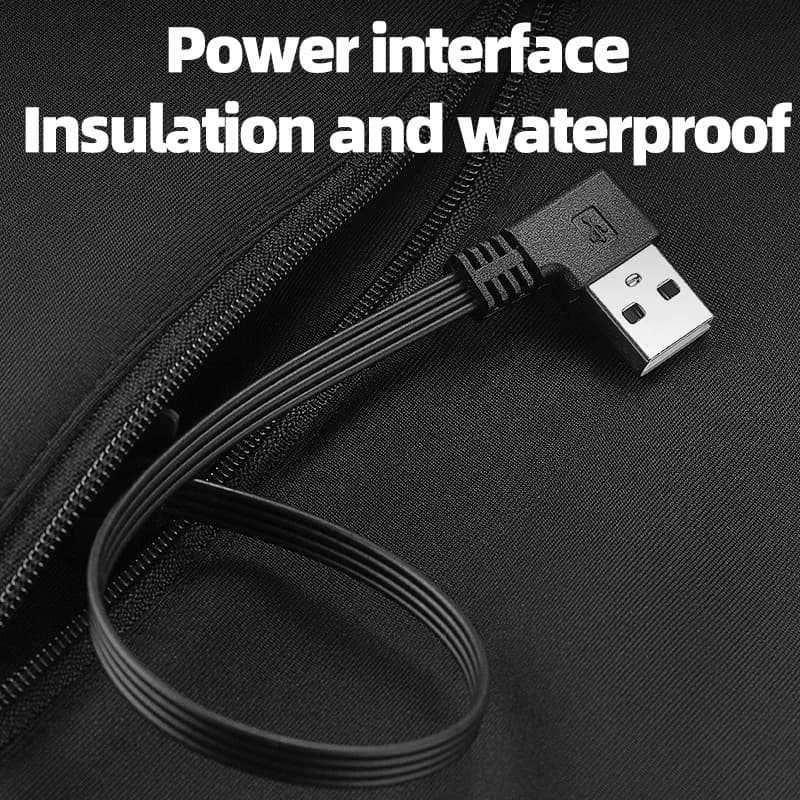 Gilet chauffant USB pêche hiver - Veste chauffante rechargeable pour pêche par temps froid
