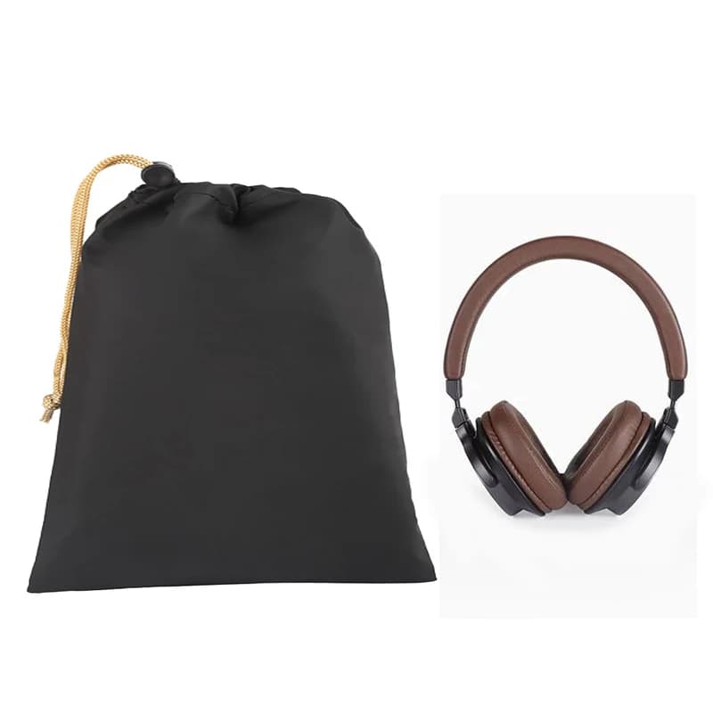 2 sacs étanches en cuir PU pour casque audio pêche avec cordon de serrage protection
