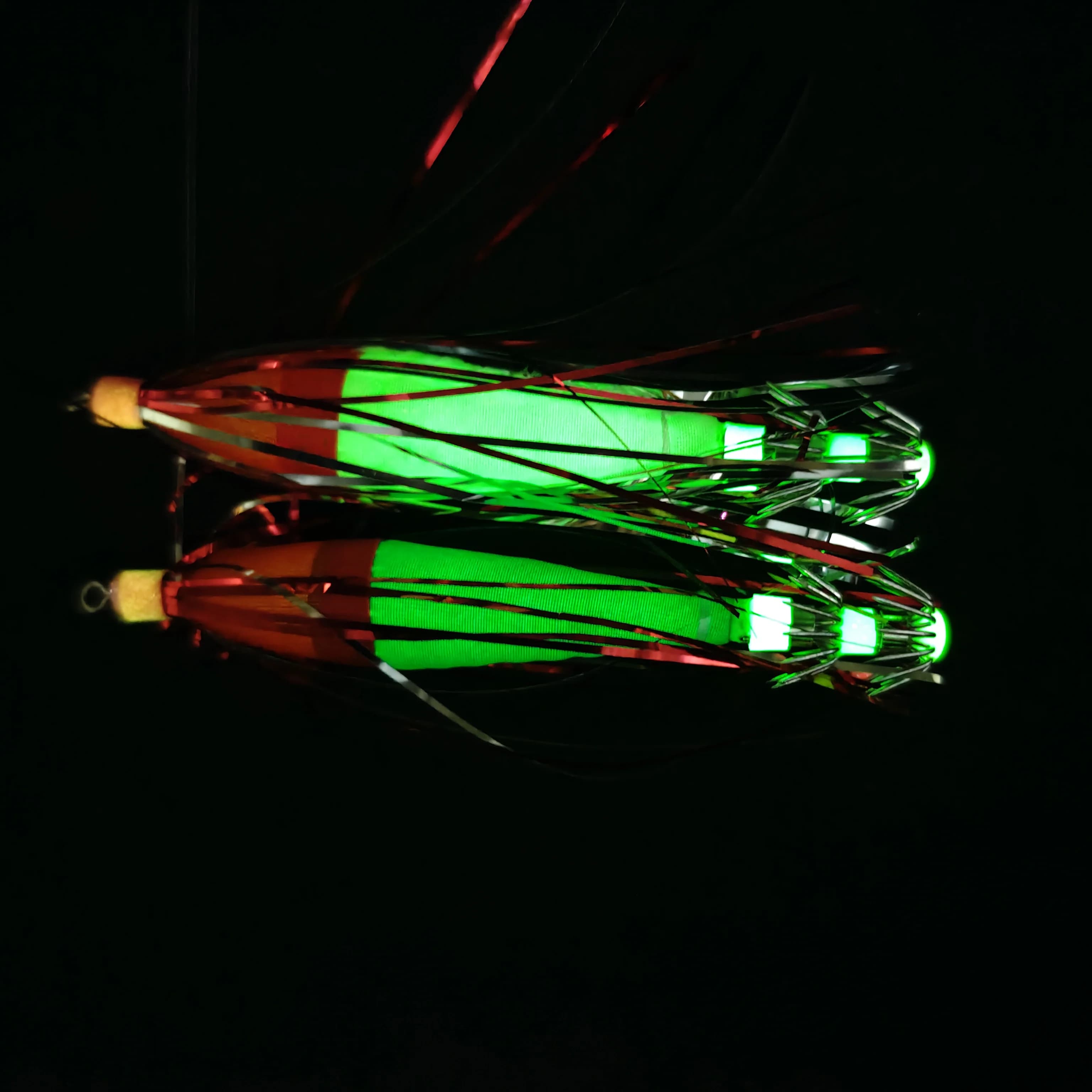 Ackibbik 5pcs Glow Squid Jig Hook - Hameçon parapluie lumineux pour pêche seiche calmar poulpe