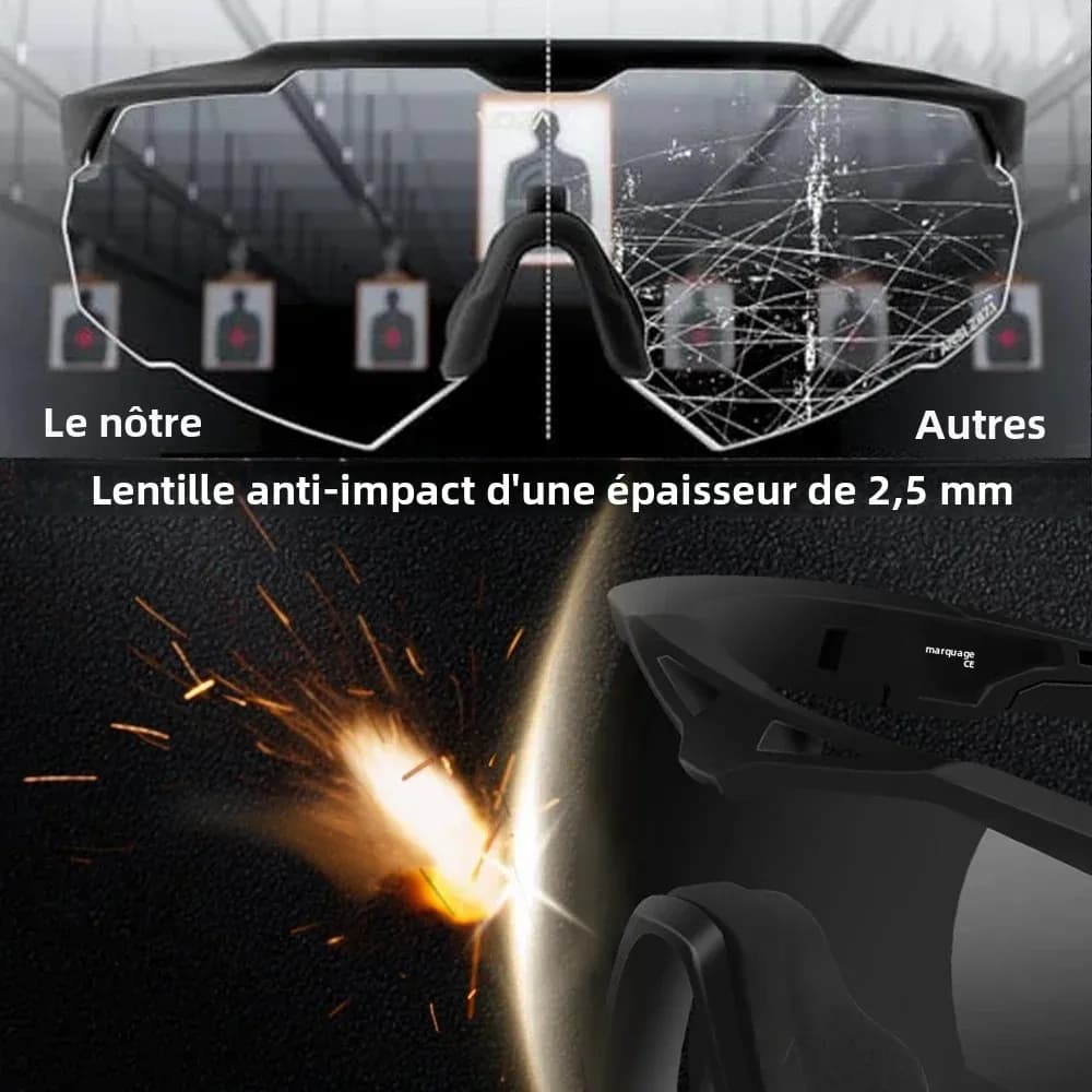 Lunettes de protection tactiques 3 lentilles - Anti-buée pour pêche par tous temps