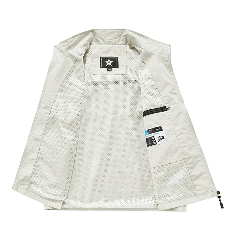Gilet pêche homme sans manches respirant multi-poches été pêche sportive vêtement décontracté