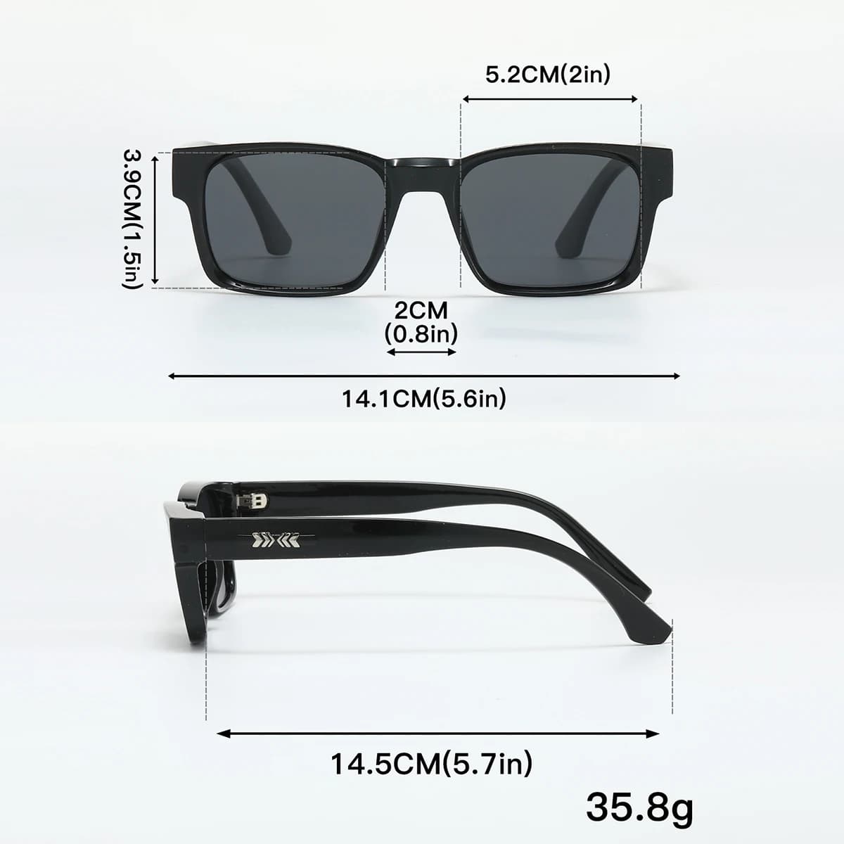 Lunettes de soleil polarisées Quality Square pour pêche - Métal UV400 Homme Femme Voyage Plage