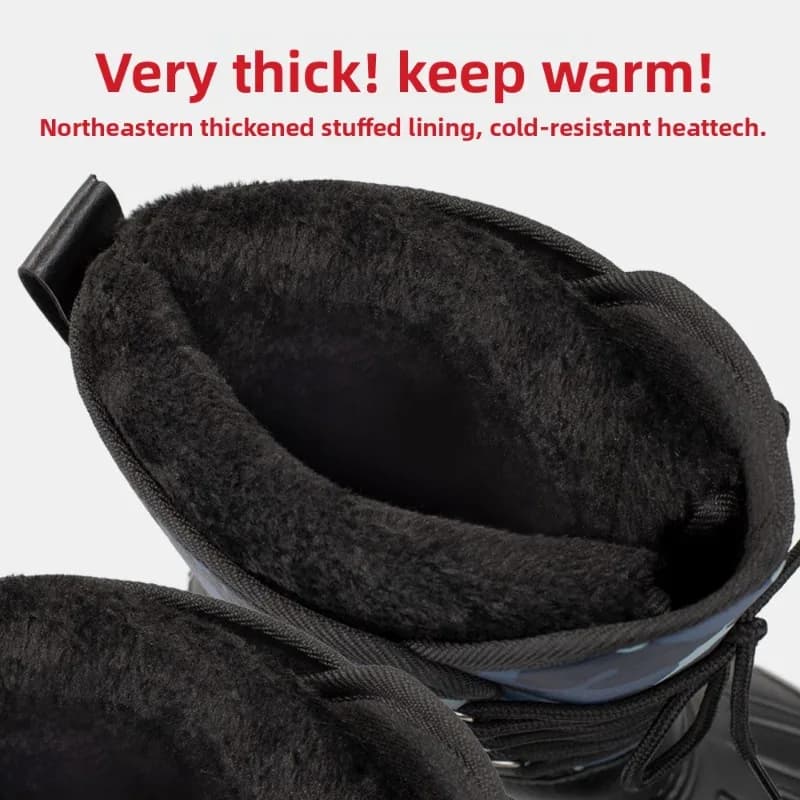 Bottes pêche hiver chaudes homme - Chaussures pêche imperméables antidérapantes - Waders neige glace