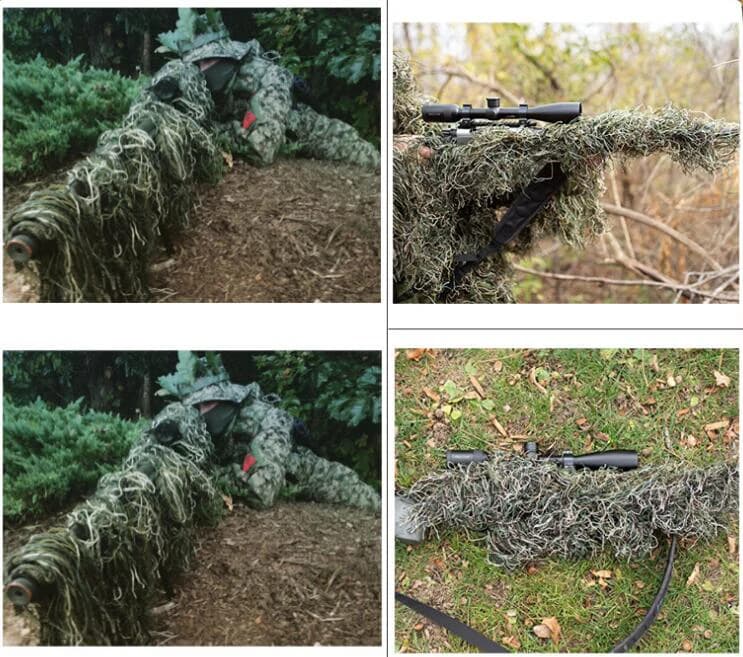 Enroulement fusil camouflage ghillie corde pour sniper paintball chasse pêche accessoires discrétion