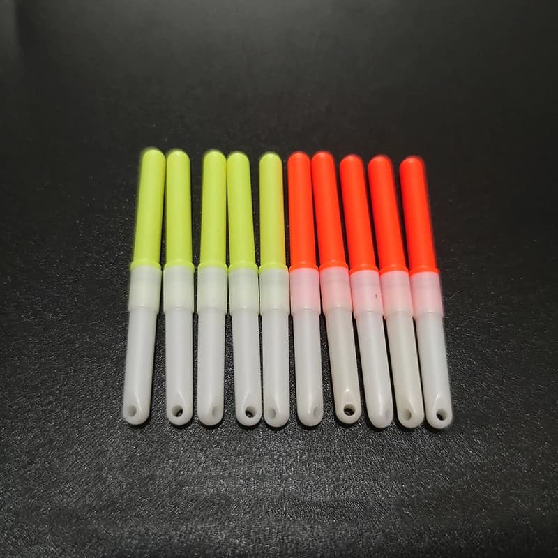 10 lumignons LED pour pêche de nuit, accessoires flotteurs lumineux avec piles CR322, lot de 10 pièces