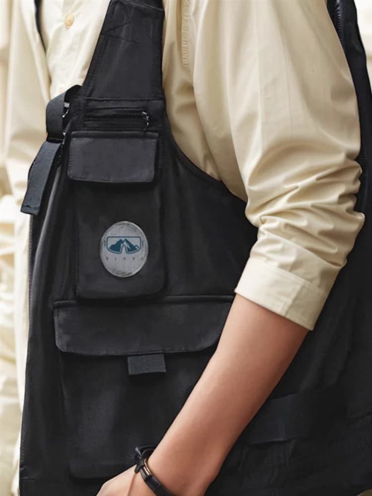 Veste de pêche fonctionnelle poches multiples - Style loose japonais - Veste suspendue été travail extérieur
