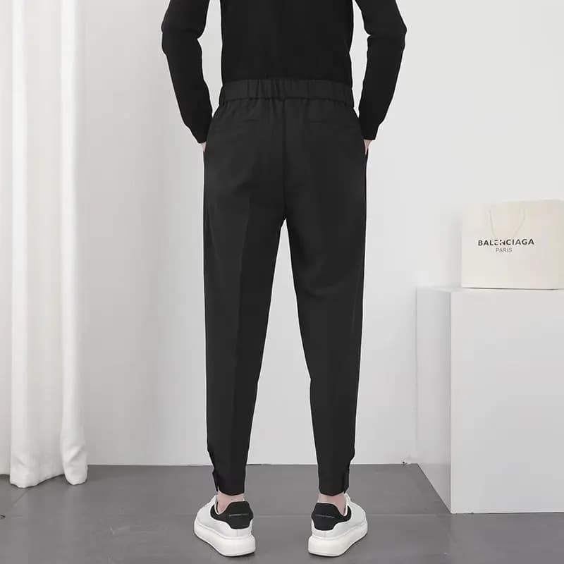 Pantalon casual homme taille élastique style coréen slim pêche élégante streetwear