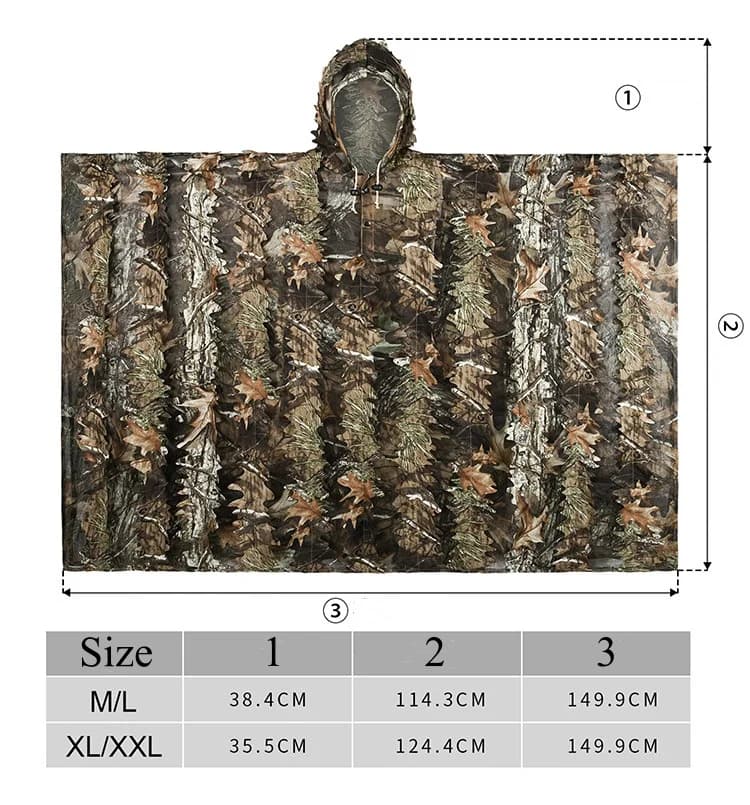 Vêtements chasse camouflage bionique 2.0 Ghillie - cape tactique photo oiseaux airsoft pêche