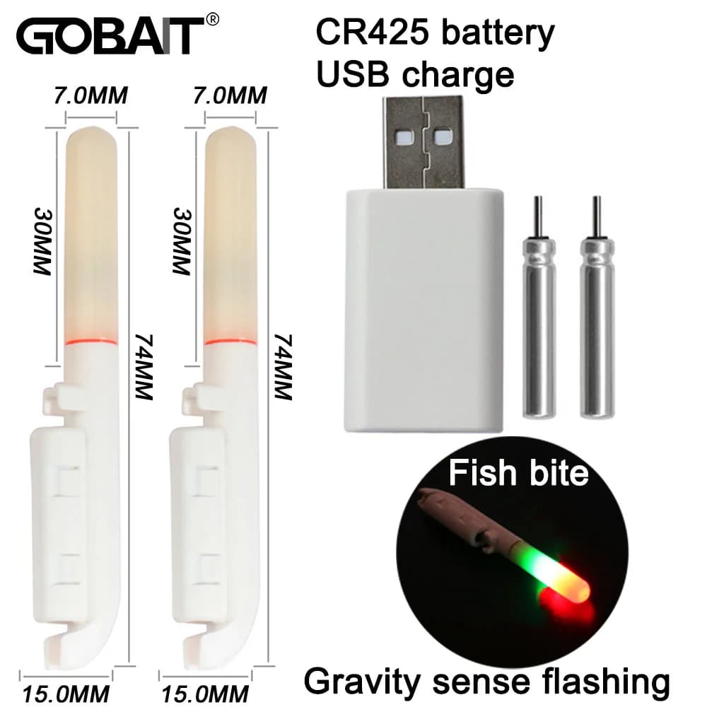 Lampe pêche électronique CR425 3.6V recharge USB - Indicateur de touche LED brillant pour pêche nocturne