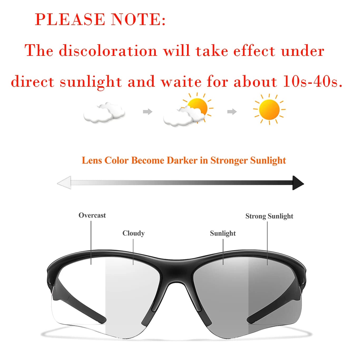 Lunettes de soleil photochromiques tendance pour pêche - Sport vélo MTB et running