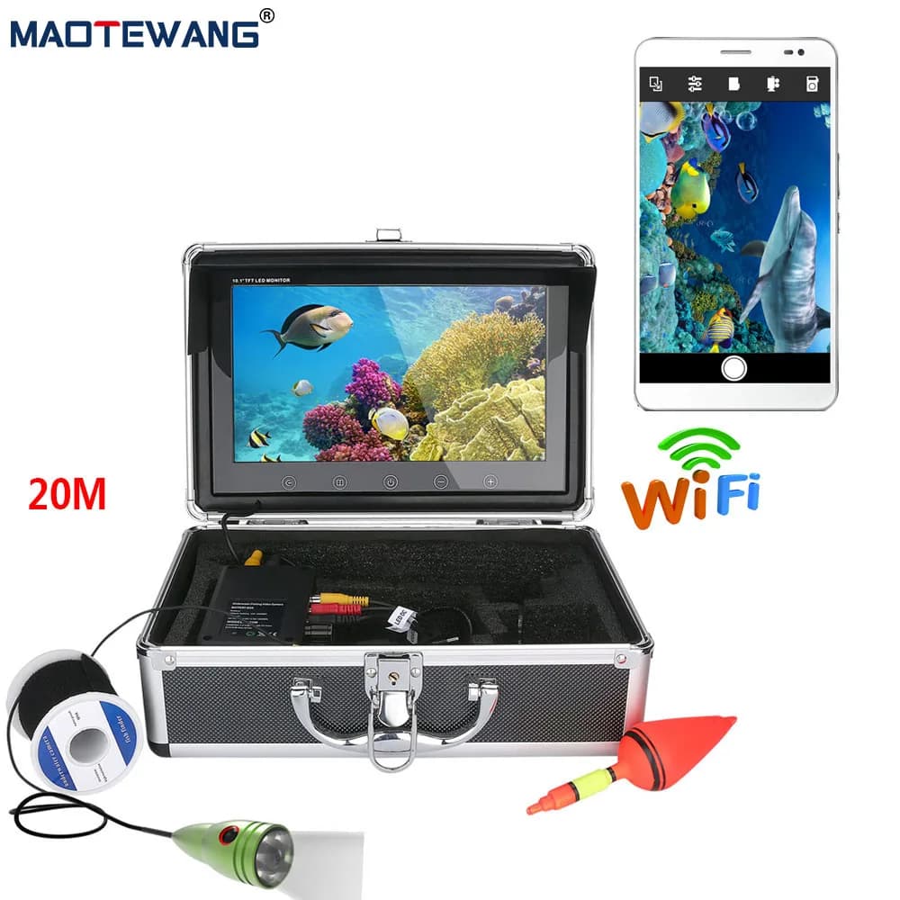 Kit caméra sous-marine wifi MAOTEWANG 1000tvl avec moniteur 10" et application IOS/Android pour pêche