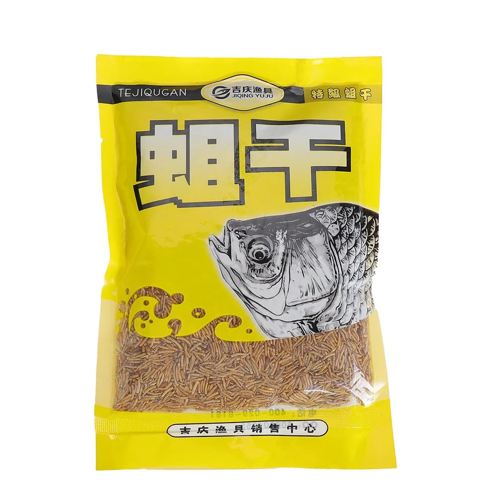 Asticots séchés 100g pour amorce carpe - additif naturel pour pêche au coup