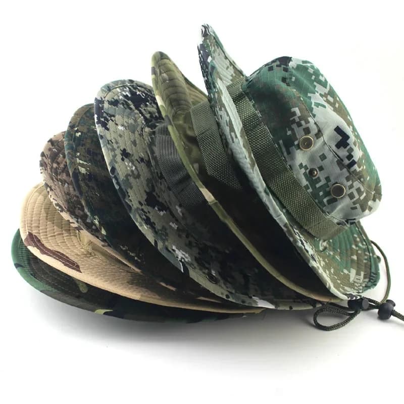 Chapeau tactique camouflage 60CM pêche randonnée - Protection solaire complète activités extérieures