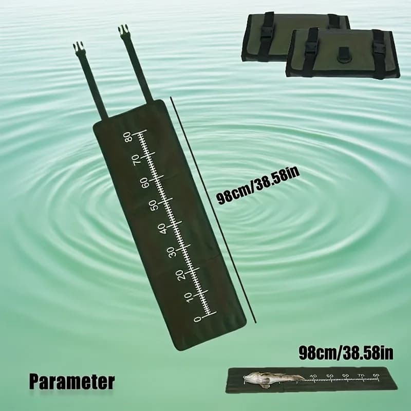 Tapis pêche avec mètre ruban pliable durable - Tapis réception carpe truite débutants pratique