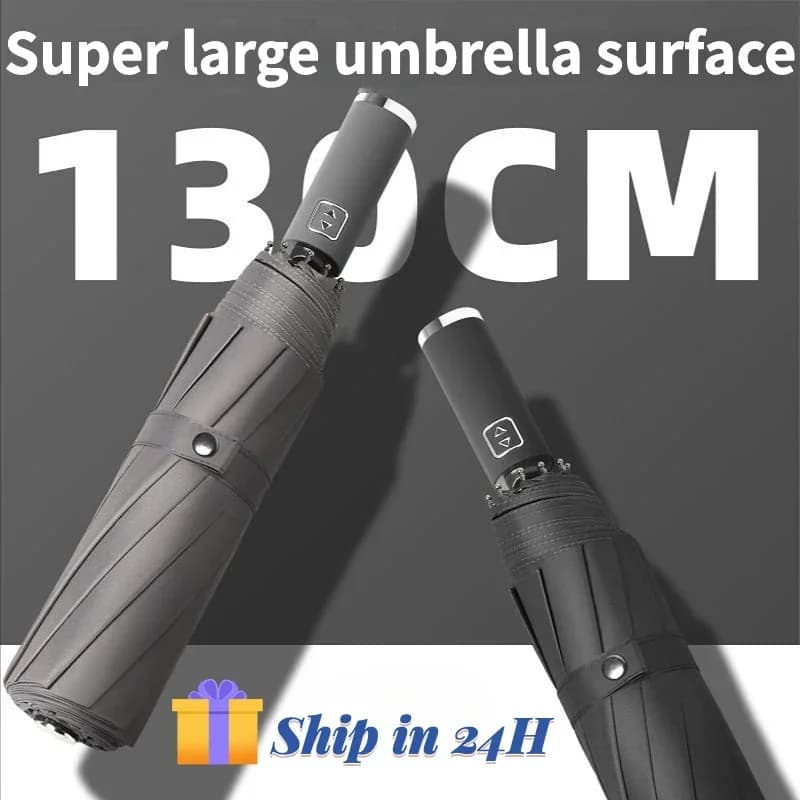 Grand parapluie automatique pliant homme femme - Anti-vent imperméable protection UV pluie forte