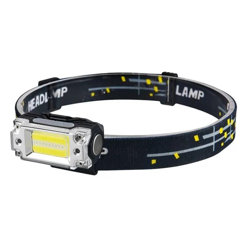 Mini lampe frontale double COB avec clip pour casquette et capteur de mouvement pour pêche discrète