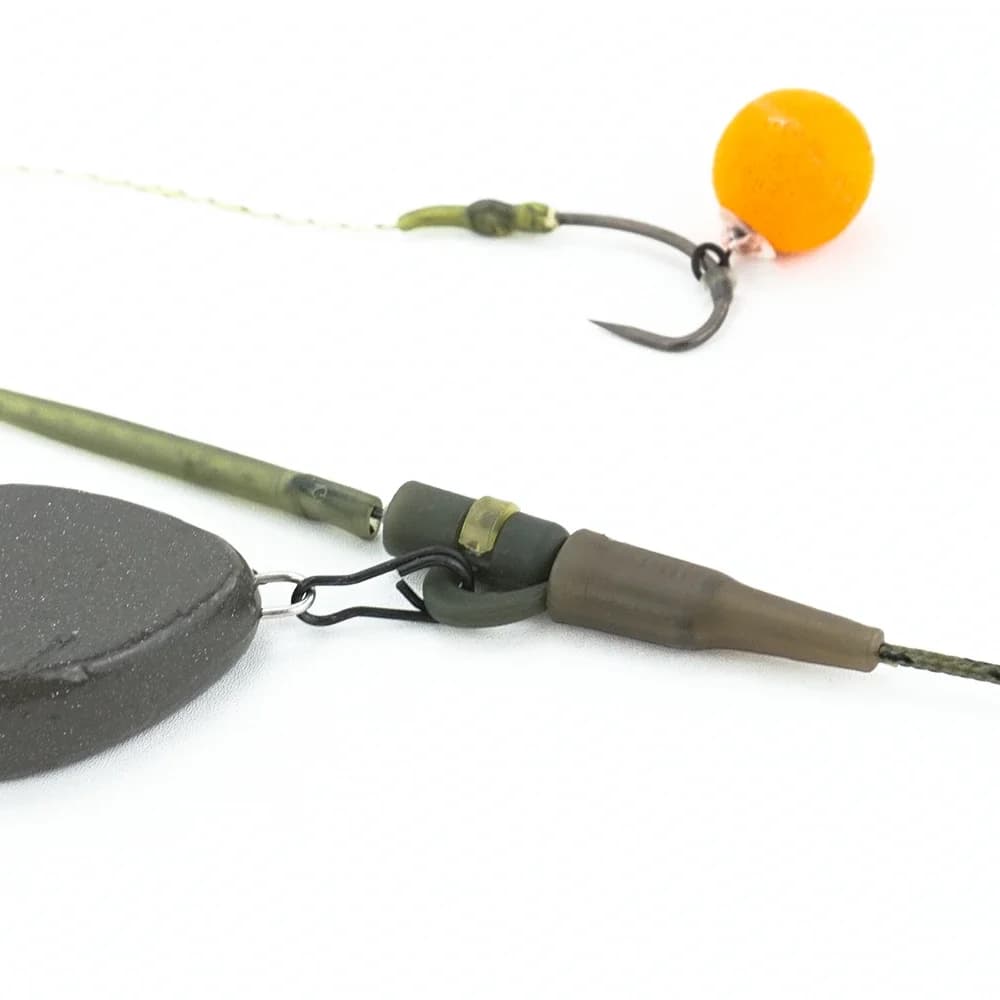 3x montages hélicoptère plombés pour carpe avec ligne tressée et clips - pêche carpe avancée