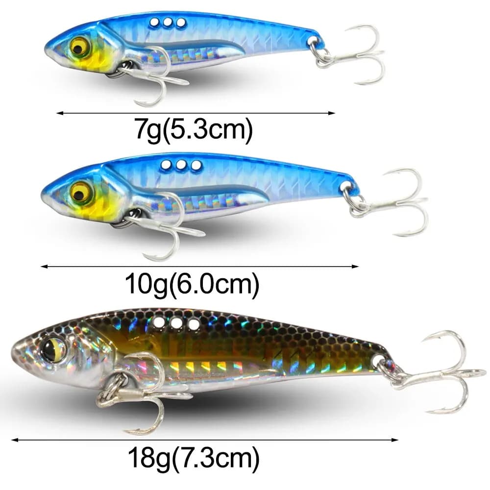 Leurre métal VIB 7g 10g 18g pêche spinning cuillère vibrante leurre trempette carnassiers tout temps