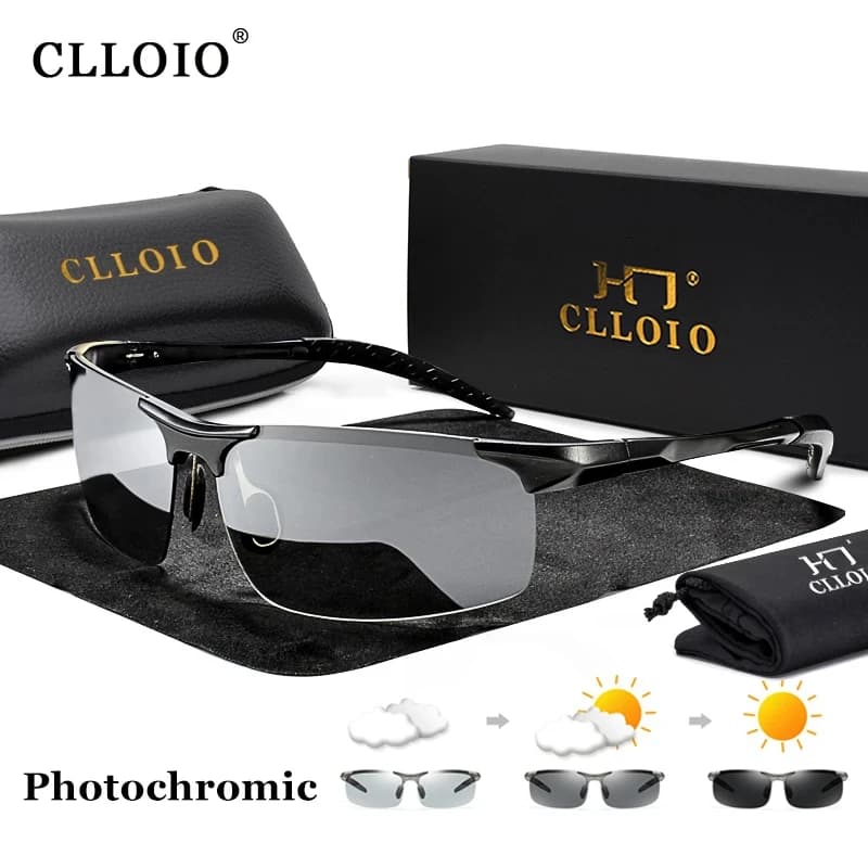 Lunettes de soleil photochromiques aluminium polarisées pêche conduite jour nuit anti-éblouissement
