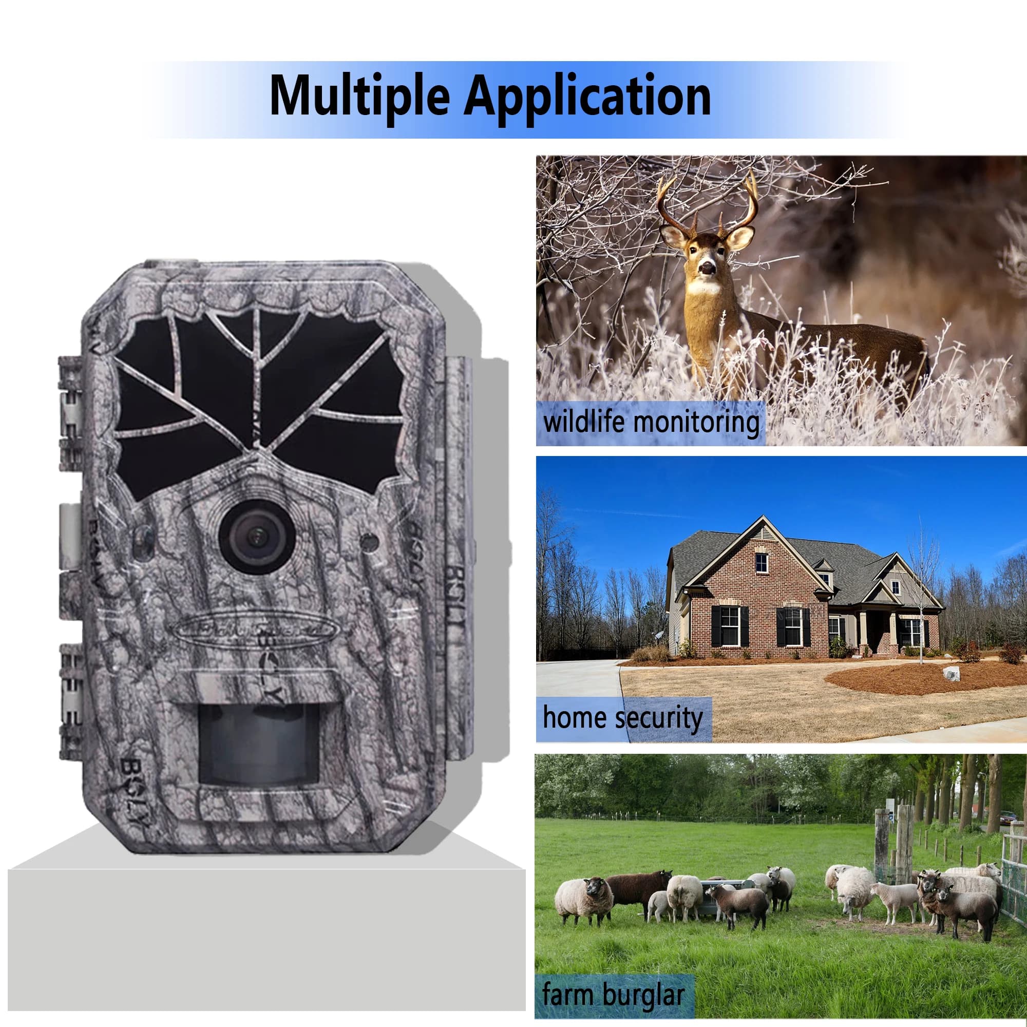 BolyGuard BG636 caméra faune 36MP 1080P étanche IP68 prête solaire pour chasse extérieure
